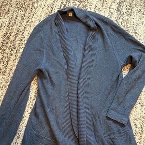 Blue lightweight cardigan. Excellent layered look.